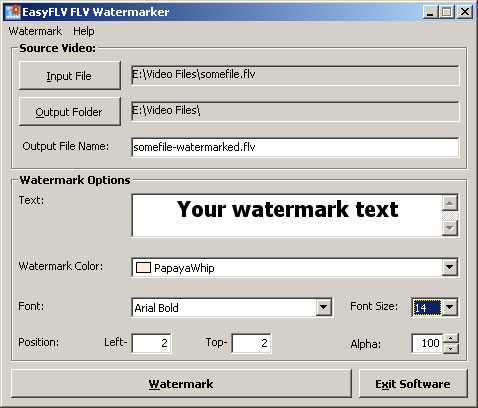 The Free FLV Watermarker by  FLV Hosting
